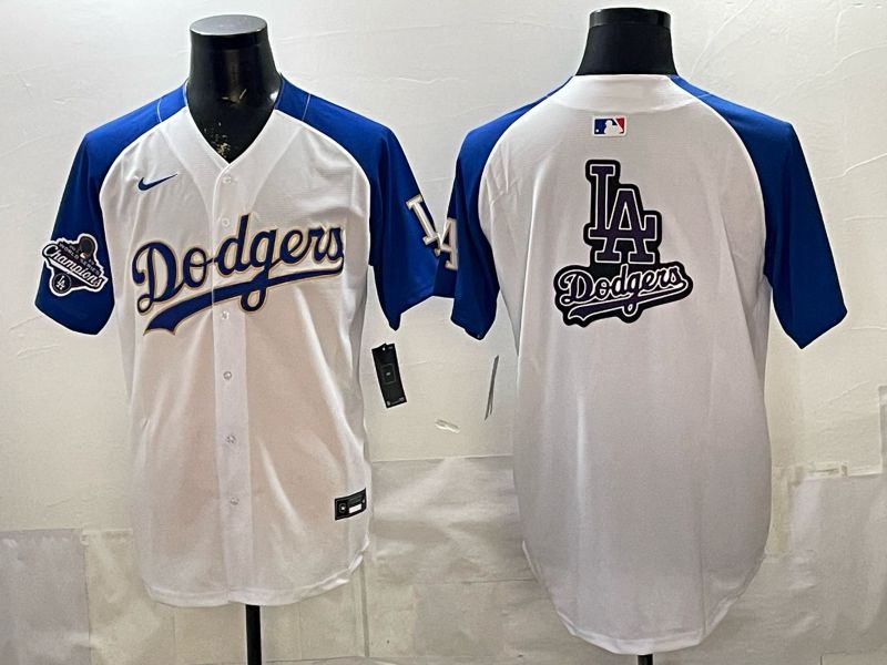 2026 Men Nike Los Angeles Dodgers Blank White blue Game MLB Jersey 0011->los angeles dodgers->MLB Jersey